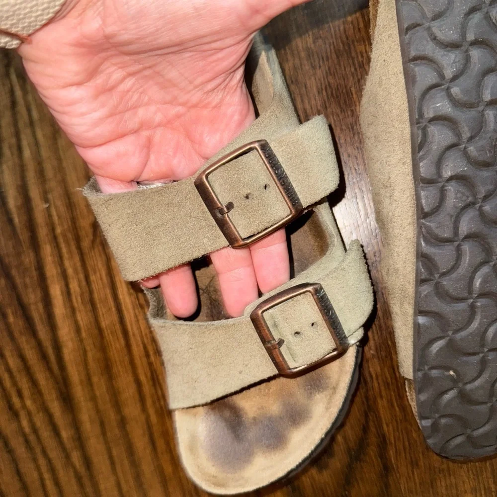 Birkenstock Arizona Beige Double Strap Sandals - Picture 3 of 4